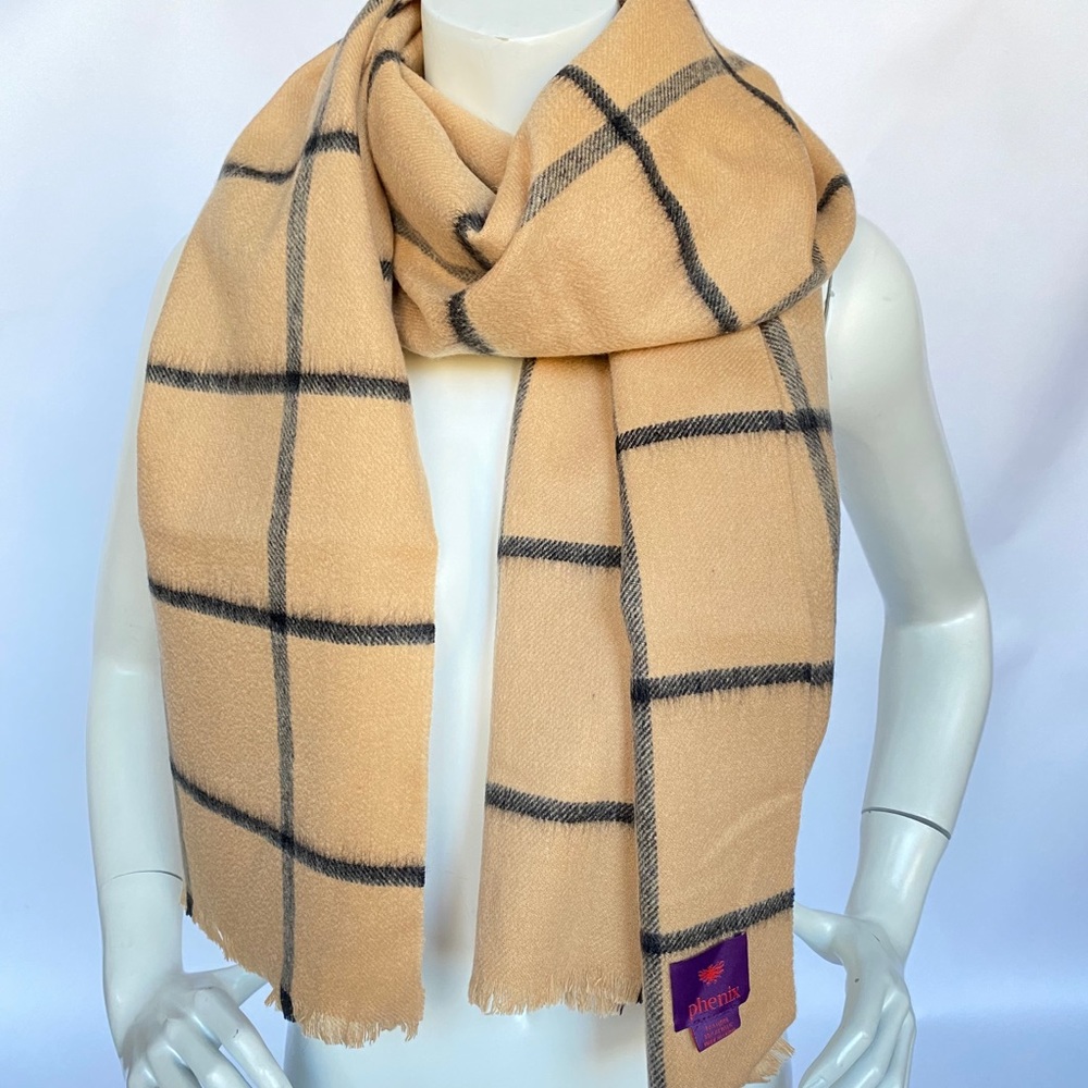 Phenix 70% Wool 30% Acrylic Scarf Shawl; 24” x 73”